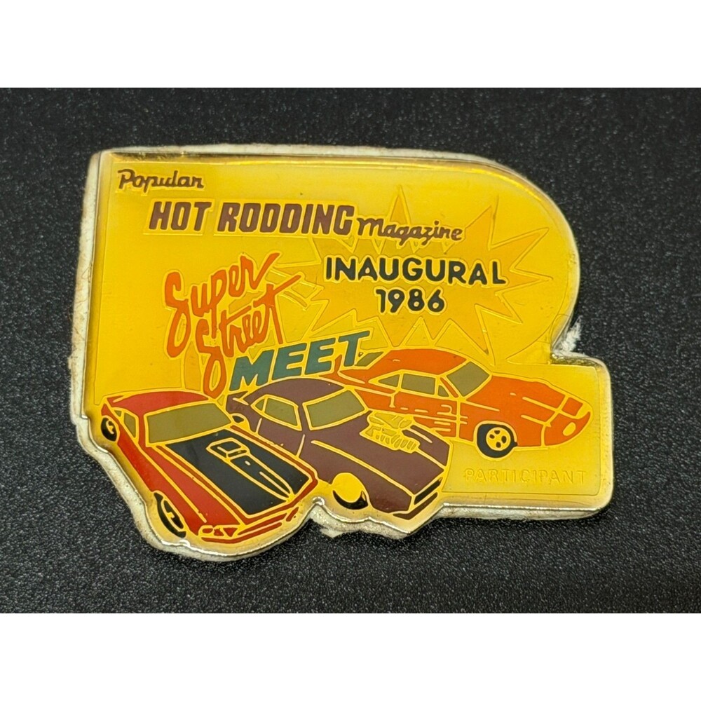 Vintage 1986 Popular Hot Rodding Magazine Inaugural Street Meet Dash Plaque